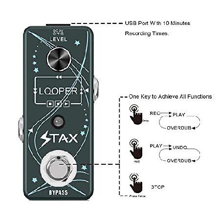 Stax Looper Guitar Pedal Unlimited Overdubs 10 Minutes of Looping, time With USB to Import and Export Loop Modes Mini Size True Bypass