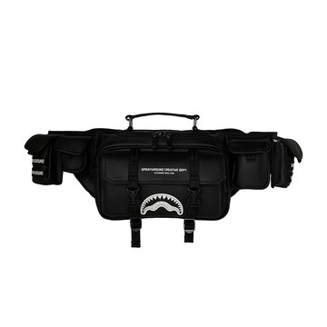 SPRAYGROUND 基本多收納鋸齒鯊大容量腰包 黑色 G608064