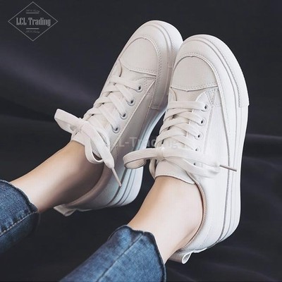 スニーカー レディース レザースニーカー ホワイトスニーカー フラットシューズ カジュアルシューズ ローカット 白 Puスニーカー 通販 Lineポイント最大get Lineショッピング