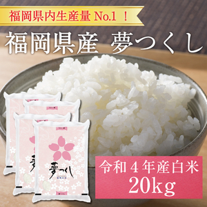 令和5年産 福岡県産 ブランド米「夢つくし」白米 計20kg [a0248] 株式会社 ゼロプラス 添田町 ふるさと納税