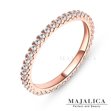 【Majalica】925純銀戒指．尾戒．玫金．A款．白鋯