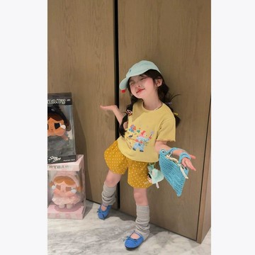 夏季新品 童裝 女童短褲 五分褲 大童 褲子 休閒褲 多巴胺女童2026波點印花短褲兒童休閒褲夏裝中小童外穿褲子