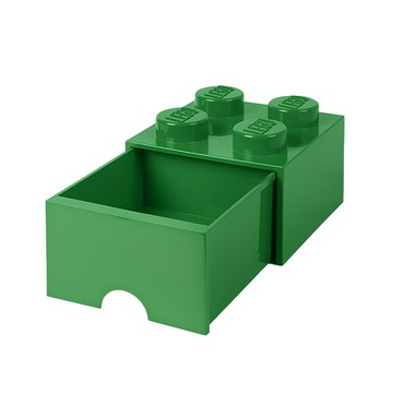LEGO 樂高 4凸抽屜收納箱 聚丙烯(PP)材質 25cm x 25cm x 18cm  綠色  1個