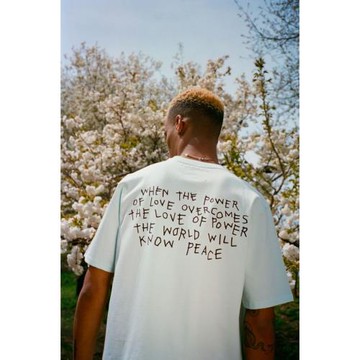 阿美咔嘰簡約高級感美式復古花體文字涂鴉圓領白色短袖T恤打底衫