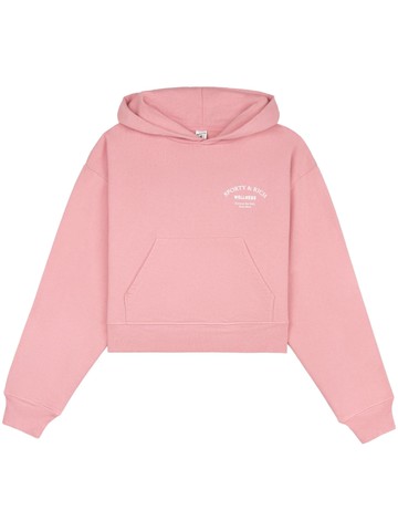 Sporty & Rich - Wellness Studio cropped hoodie - women - Cotton - XL - Pink