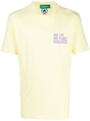 Dsquared2 - slogan-print T-shirt - men - Cotton - M - Yellow