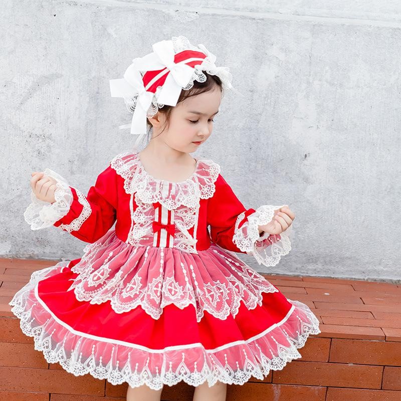 ワンピース 子供 ロリータ キッズ 長袖 メイド ロリータ服 洋服 秋冬 