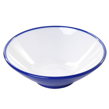 北歐雙色藍白密胺餐具麻辣燙碗大碗商用面館面碗米線專用碗斗笠碗