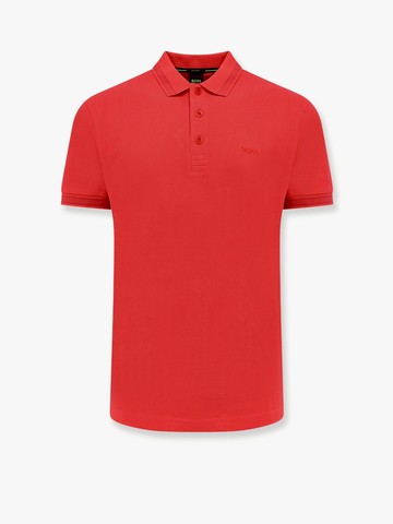 Cotton polo shirt with embroidered profiles - BOSS - gender_Man