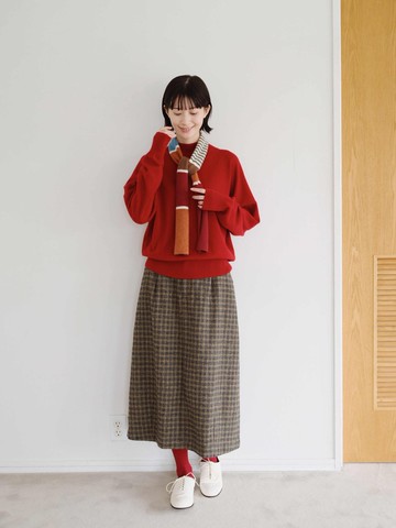 KOOW貼合感半高領寬松羊絨衫 百分百羊絨毛衣