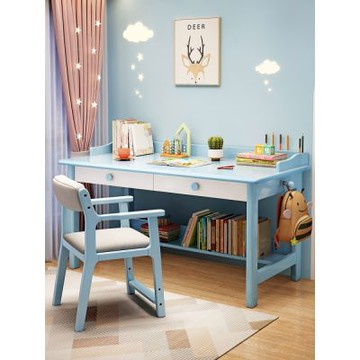 實木簡約書桌 帶抽屜+掛鉤+桌下置物 120×60×83CM 工作桌 學習桌 寫字桌 電腦桌 辦公桌