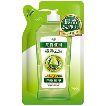 茶樹莊園茶樹超濃縮洗碗精補充包-茶樹速淨 700g