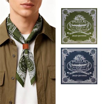 男女通用送真皮扣純棉佩斯利腰果花方巾戶外騎行頭巾復古領巾街舞