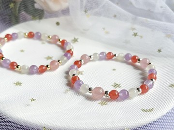 【姹紫嫣紅】紅紋石 粉晶 月光石 薰衣草紫水晶手鍊