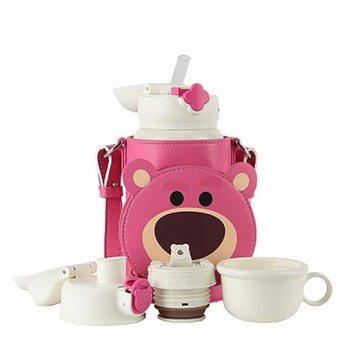 【BEDDY BEAR 杯具熊】特寫草莓熊 彈跳直飲保溫杯 630ml