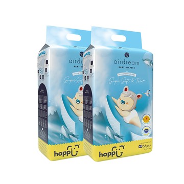 Hoppi - airdream 輕薄系列嬰兒尿布－黏貼型(NB)－66片－2袋