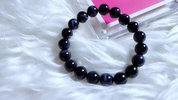 天然藍虎眼石手鏈男女款 虎睛石水晶手串 招財飾品