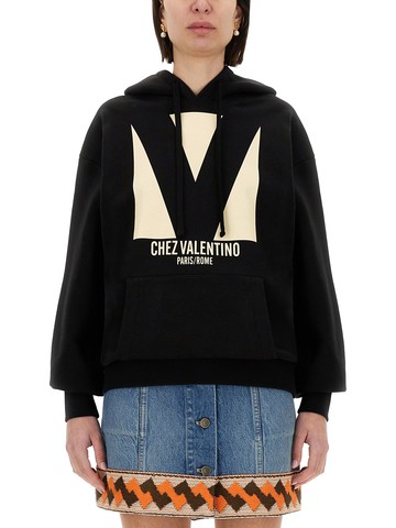 valentino cotton hoodie with print