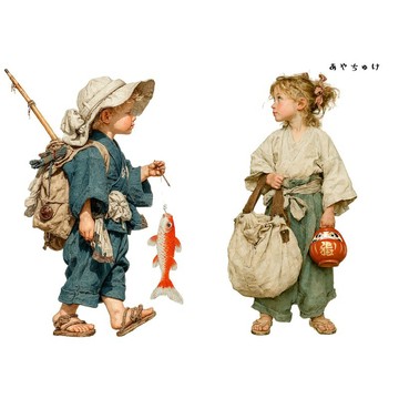 【2 月新款】08-116-0033 人物貼紙 甚平復古風