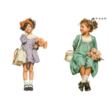 【4 月新品 1】08-121-0181 人物貼紙 春日復古