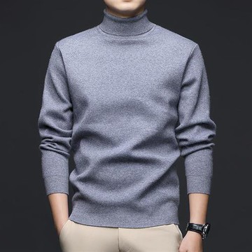 【巴黎精品】現貨+預購 頂級長袖針織衫直筒褲休閒外套秋冬大碼男裝-加厚羊毛高領內搭男上衣16色a1lf15