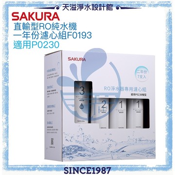 【SAKURA 櫻花】RO淨水器專用兩年份濾心組F0193【適用P0230｜P0230A】