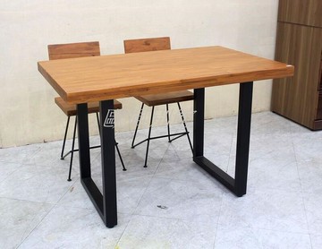 【歐風別館】沐也柚木全實木工業風餐桌椅【基隆至台中免運費】