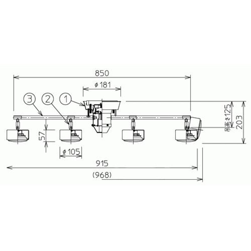 DAIKO LEDスポットライト(ランプ付) LED4.5W(ＧＸ５３口金)×４灯 昼