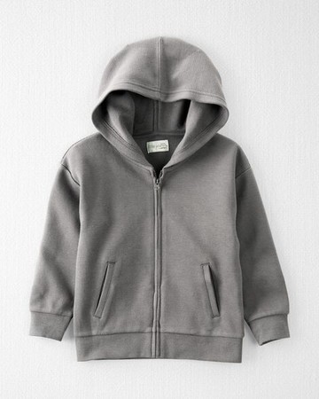 Toddler Organic Cotton Ribbed Hooded Jacket