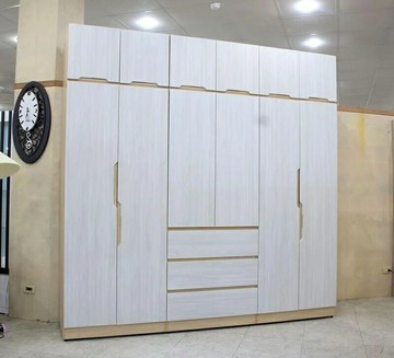 【歐風別館】伊豆8*8尺白雪杉+梧桐色加高衣櫃【基隆至台中免運費】