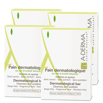 A-DERMA 艾芙美 燕麥非皂性潔膚皂 100g ＊超值4入組＊【瑞昌藥局】940008