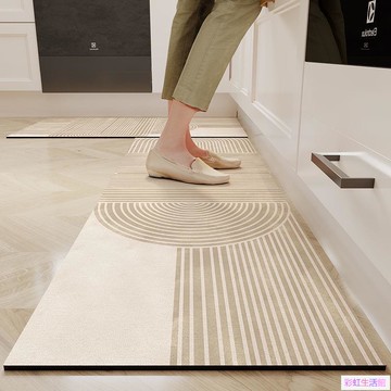 客製 日式侘寂風 廚房地墊 吸水吸油 大尺寸 速乾止滑 軟式硅藻土地墊 長條地墊 防滑地墊 腳踏墊 矽藻土軟地墊 珪藻土