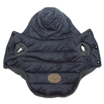 QIDINA 寵物鋪棉保暖法蘭羊羔絨連帽衣  L  1個  藏藍色