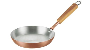 田邊金具 日本製 平底鍋 16cm 銅製 煎鍋 鬆餅鍋 木柄 銅鍋 牛排鍋 燕三条 4963 日本代購