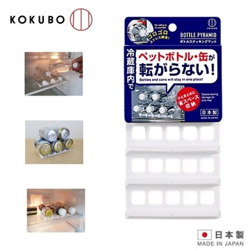 asdfkitty*日本製 小久保 防滾動收納架-放易開罐.寶特瓶.啤酒瓶-冰箱-室內-都可用-正版商品