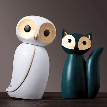 創意客廳咖啡廳酒吧服裝店桌面擺件美式北歐裝飾品兔子小動物擺設