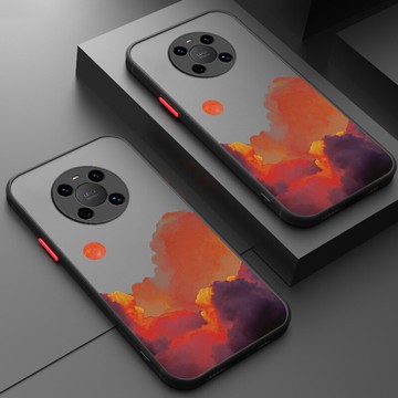 華為mate40手機殼簡約創意云霞男女時尚網紅新款mate40pro+保護殼防摔鏡頭全包親膚感磨砂mate40pro手機殼