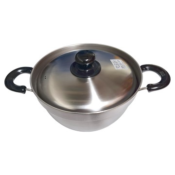 和平FREIZ 椿山 IH兼容 防潑濺雙柄鍋 23cm 日本製造  銀色  1個