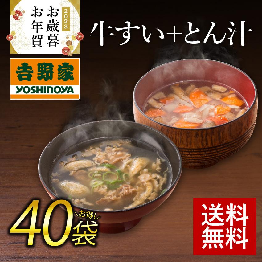 フリーズドライ 常温 吉野家 牛すい とん汁 各20袋40袋セット