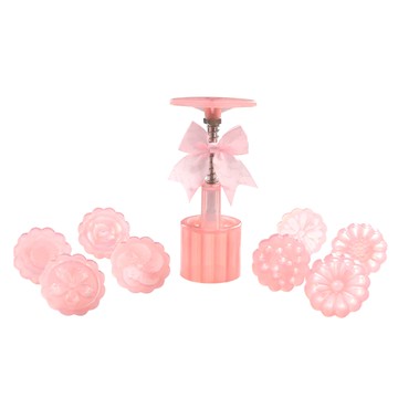 CHEFMADE 學廚 立體8花片圓形月餅模具  粉色  1組