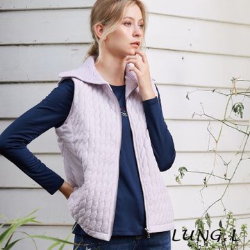 林佳樺LUNG.L 粉紫色鋪棉拼接針織領女裝背心 LS95D60
