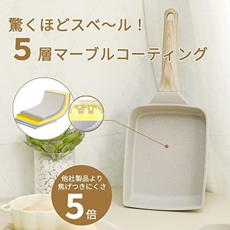 カローテ CAROTE 卵焼き フライパン 14*18cm IH・ガス火対応 卵焼き器