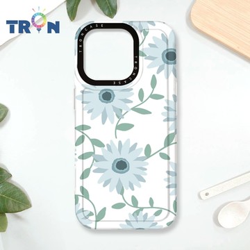 TRON IPHONE 16 PRO 平塗手繪花朵C款 MAGSAFE 磁吸 防摔 太空殼 透白 手機殼
