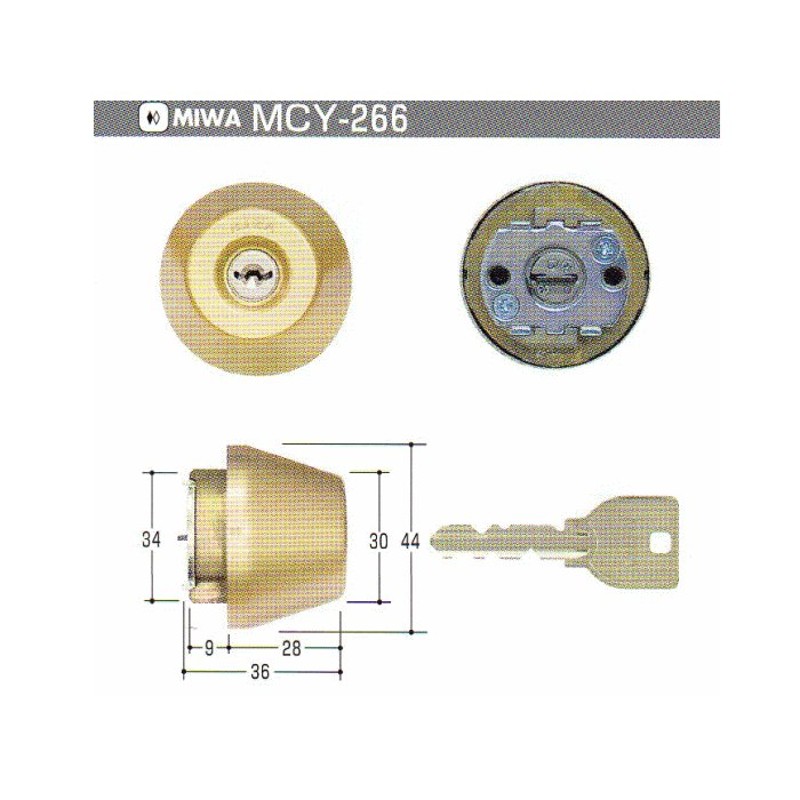 MIWAU9交換用シリンダー LG色(ゴールド系） (MCY-266 MCY266) MIWA ミワ 美和☆U9☆MIWA ミワ 美和 玄関 ドア 扉  修理 補修 交換 部品 パーツ 通販 LINEポイント最大0.5%GET LINEショッピング