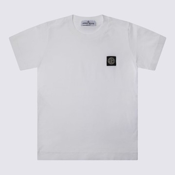 Stone Island Junior White Cotton T-shirt