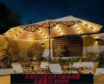 {臺灣公司貨 可打統編}戶外商用大太陽傘室外咖啡廳露臺傘網紅擺攤傘三頭中柱傘庭院遮陽