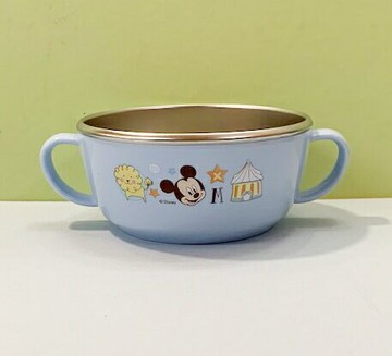 【震撼精品百貨】Micky Mouse 米奇/米妮  迪士尼兒童不銹鋼雙耳碗-藍米奇#03914 震撼日式精品百貨