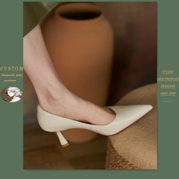 毒女 巨好穿！真皮高跟鞋中跟6cm 2025年新款百搭休閑通勤工作鞋