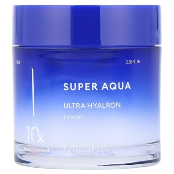 Missha, Super Aqua，Ultra HyaIron 乳霜，2.36 液量盎司（70 毫升）