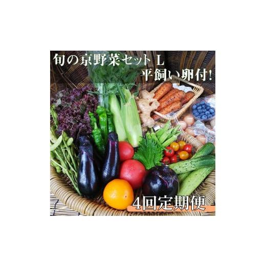 ふるさと納税 京都府 亀岡市 ＜アスカ有機農園＞旬の京野菜セットL（平飼い卵付）＊毎月お届け全4回≪定期便 ふるさと納税野菜 たまご≫